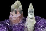 Wide Amethyst Geode With Large Calcite Crystals - Uruguay #107704-6